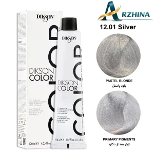 رنگ موی بدون سولفات دیکسون COLD SERIS شماره 12.01 رنگ نقره ای